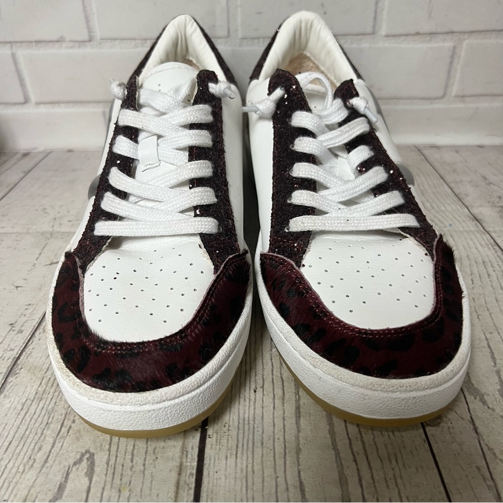 Vintage Havana Size 9 South Sneakers Wild Plum Dark Red Hair White Silver Shoes - Picture 3 of 10